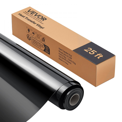 Βινύλιο μεταφοράς θερμότητας VEVOR, 304,8 x 7260mm, Γυαλιστερό μαύρο σίδερο HTV σε ρολό βινυλίου, εύκολο στην κοπή και το ξερίζωμα, ισχυρή πρόσφυση, συμβατό με μηχανές κοπής, για διάφορα υλικά, μπλουζάκια, μαξιλάρια, καπέλα