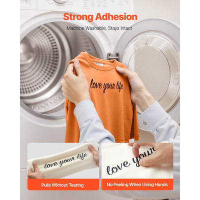 Βινύλιο μεταφοράς θερμότητας VEVOR, 304,8 x 15240mm, Γυαλιστερό μαύρο σίδερο HTV σε ρολό βινυλίου, εύκολο στην κοπή και το ξερίζωμα, ισχυρή πρόσφυση, συμβατό με μηχανές κοπής, για διάφορα υλικά, μπλουζάκια, μαξιλάρια, καπέλα