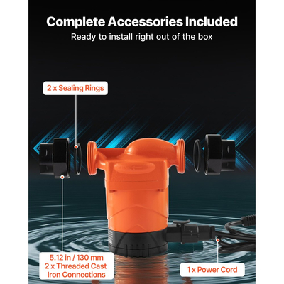 Κυκλοφορητής υψηλής απόδοσης VEVOR LPS25-6BP/130, 58 LPM, μέγιστης ανύψωσης 4 M από χυτοσίδηρο, με βιδωτή σύνδεση, βαλβίδα αντεπιστροφής, αθόρυβη λειτουργία, για σύστημα θέρμανσης σπιτιού