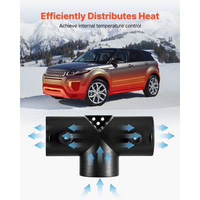 Σύνδεσμος θερμαντήρα ντίζελ VEVOR, αξεσουάρ σύνδεσης αγωγού θερμαντήρα ντίζελ 59 mm, σύνδεσμοι εξαερισμού 3 κατευθύνσεων σε σχήμα Τ με 2 περιστρεφόμενες βαλβίδες 90°, μαύροι σύνδεσμοι σύνδεσης για θερμαντήρες ντίζελ 2KW