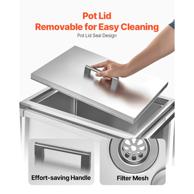 Ψυγείο VEVOR Rolling Ice Chest, 22"Μ x 16"Π x 38"Υ (553 x 405 x 970 mm) από ανοξείδωτο ατσάλι με ρόδες, όρθιο ψυγείο εξωτερικού χώρου 31L με ράφι, για μπαρ πάρτι σε αίθριο ή πίσω αυλή