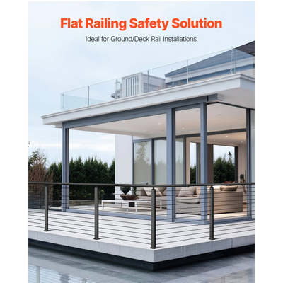 Στύλος κιγκλιδώματος καλωδίων VEVOR, Στύλοι σκάλας επιπέδου καταστρώματος 42x1x2 ιντσών, 1 τεμάχιο στύλου χειρολισθήρα καλωδίων από ανοξείδωτο χάλυβα, προ-τρυπημένοι στύλοι με βάση στήριξης, κιτ κιγκλιδώματος σκάλας, μαύρο, 1JZLGZXHS1063GGTD001V0