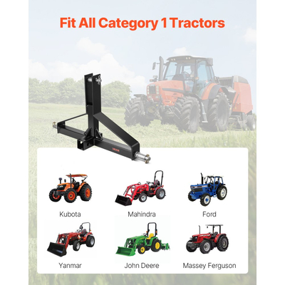 Ρυμουλκούμενο VEVOR 3 σημείων με δέκτη 2 ιντσών, γρήγορη σύνδεση ζεύξης 3 σημείων για τρακτέρ κατηγορίας 1, χωρητικότητα 3000 λίβρες, προσαρμογέας ράβδου ρυμούλκησης, συμβατό με Kubota, Mahindra, Ford, Yanmar, John Deere
