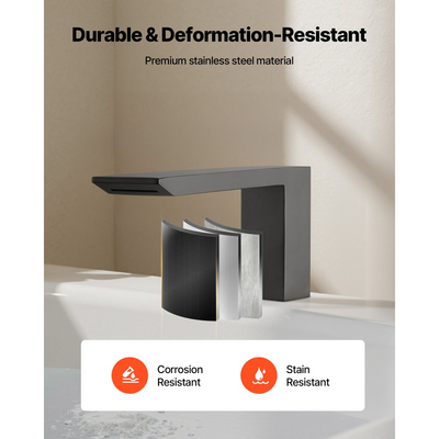 Βρύση μπανιέρας VEVOR Roman, Σετ βρυσών μπανιέρας με 2 λαβές, Βρύση μπανιέρας τύπου καταρράκτη Roman για πλύσιμο κατοικίδιων, Φροντίδα μωρού, Μπάνιο ενηλίκων, Ματ μαύρο, Ανοξείδωτο ατσάλι, Βρύσες μπανιέρας τύπου καταρράκτη 3 οπών