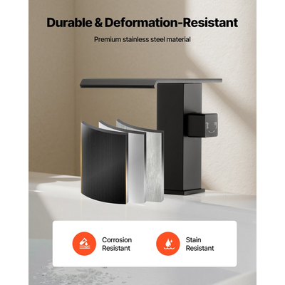 Βρύση μπανιέρας VEVOR Roman, Βρύση μπανιέρας με καταρράκτη 3 οπών, Σετ βρυσών μπανιέρας Roman με κεφαλή ντους και 1 λαβή, Σετ βρυσών μπανιέρας για μπάνιο ενηλίκων, Ματ μαύρο, Διπλές επιλογές ροής νερού