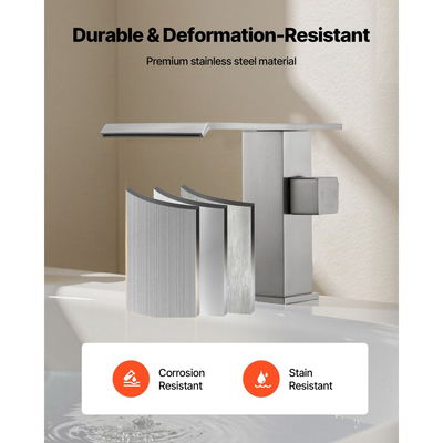 Βρύση μπανιέρας VEVOR Roman, Βρύση μπανιέρας με καταρράκτη 3 οπών, Βρύσες μπανιέρας Roman ευρείας χρήσης με κεφαλή ντους και 1 λαβή, Βρύσες μπανιέρας Roman για πλύσιμο κατοικίδιων, Μπάνιο ενηλίκων, Βουρτσισμένο ανοξείδωτο ατσάλι