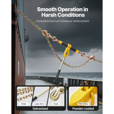 Συνδετικό αλυσίδας VEVOR με καστάνια, αλυσίδες G80 8 mm x 3 m, φορτίο εργασίας 3629 kg συνδετικού φορτίου με καστάνια, σετ αλυσίδων και συνδετικών, συνδετικά αλυσίδας πρόσδεσης για μεταφορά, ρυμούλκηση, υλοτομία, ανύψωση