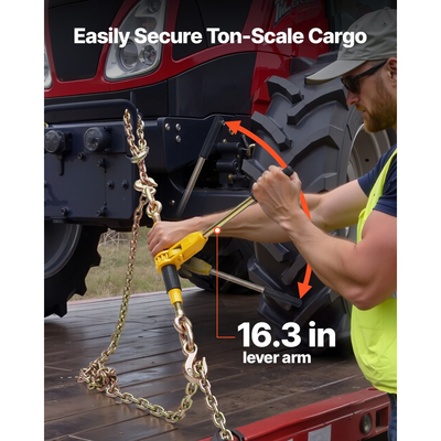 Συνδετικό αλυσίδας VEVOR με καστάνια, αλυσίδες G80 8 mm x 3 m, φορτίο εργασίας 3629 kg συνδετικού φορτίου με καστάνια, σετ αλυσίδων και συνδετικών, συνδετικά αλυσίδας πρόσδεσης για μεταφορά, ρυμούλκηση, υλοτομία, ανύψωση