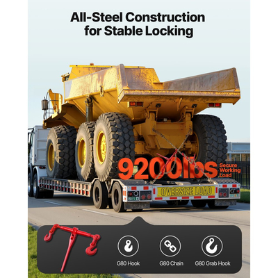 Συνδετικό αλυσίδας VEVOR με καστάνια, αλυσίδες G80 10 mm x 3 m, φορτίο εργασίας 4173 kg συνδετικού φορτίου με καστάνια, σετ αλυσίδων και συνδετικών, συνδετικά αλυσίδας με δέσιμο για μεταφορά, ρυμούλκηση, υλοτομία, ανύψωση