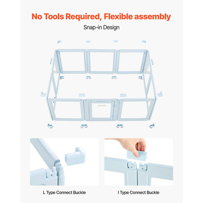 Κουτί γέννησης σκύλου VEVOR, 1,9x1,2x0,7 m, Διαφανές πλαστικό μαντρί γέννησης σκύλου για μεγάλα σκυλιά, Αδιάβροχο παρκοκρέβατο κουταβιού με παράθυρα και κλειδαριά πόρτας, Εύκολο στον καθαρισμό, Ανθεκτικό κιτ γέννησης για κατοικίδια εσωτερικού χώρου, σκύλους και γάτες