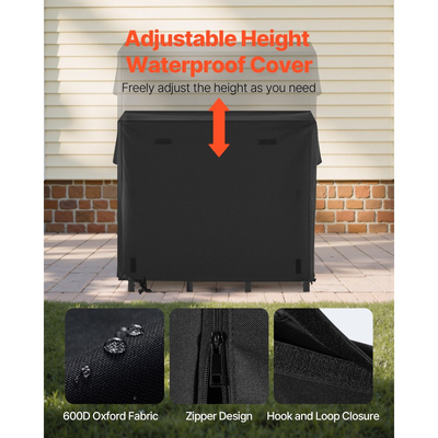 Ράφι Καυσόξυλων VEVOR με Αδιάβροχο Κάλυμμα, Εξωτερική Βάση Καυσόξυλων 1,22 μ., Μεταλλική Βάση Ξύλων 1/4 για Αποθήκευση με Καλώδιο, Μέγιστη Χωρητικότητα Βάρους 400 λίβρες, Πλήρως Καλυμμένη, Ράφι Αποθήκευσης Ξύλων με Ηλεκτροστατική Βαφή για Τζάκι