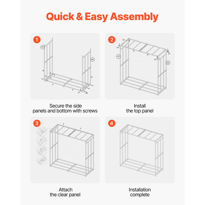 Ράφι Καυσόξυλων VEVOR με Κεκλιμένη Στέγη, Εξωτερική Θήκη Καυσόξυλων 143cm, Αποθήκη Ξύλων 1/4 με Κορδόνι, Μέγιστη Χωρητικότητα Βάρους 299kg, Μεταλλική Ράφι Αποθήκευσης Ξύλου με Ηλεκτροστατική Βαφή για Τζάκι, Αυλή, Κήπο