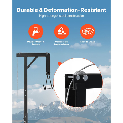 Ανυψωτικό θηραμάτων VEVOR με ρυμούλκηση φορτηγού, χωρητικότητα φορτίου 130 κιλών, ανυψωτικό θηραμάτων για κυνήγι ελαφιών με δέκτη 2 ιντσών, περιστρεφόμενο άξονα 360 μοιρών και ρυθμιζόμενο ύψος, περιλαμβάνει βαρούλκο με οπίσθιο άξονα για αφαίρεση γδαρσίματος και καθαρισμό θηραμάτων