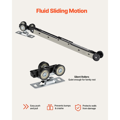 Συρόμενη Πόρτα Τσέπης VEVOR, 765 x 2035 mm, Μονή Συρόμενη Πόρτα 5-Lite από Γυαλί με Κιτ Υλικών, Ανθεκτική Πλάκα Πόρτας Τσέπης από Μασίφ Ξύλο & MDF με Αδιάβροχη Επιφάνεια για Υπνοδωμάτιο, Κουζίνα, Δωμάτιο Μελέτης