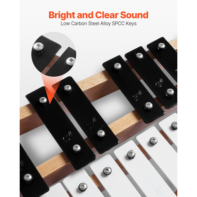 Ξυλόφωνο VEVOR Glockenspiel, 27 Νότες, Επαγγελματικό Κρουστό Όργανο Ξυλόφωνου, με Μεταλλικά Πλήκτρα, Περιλαμβάνει 4 Σφυριά, Τσάντα Μεταφοράς, Μουσικό Όργανο για Αρχάριους για Ενήλικες και Παιδιά, για Μουσική Διδασκαλία