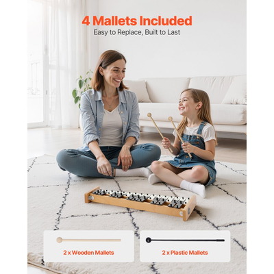 Ξυλόφωνο VEVOR Glockenspiel, 27 Νότες, Επαγγελματικό Κρουστό Όργανο Ξυλόφωνου, με Μεταλλικά Πλήκτρα, Περιλαμβάνει 4 Σφυριά, Τσάντα Μεταφοράς, Μουσικό Όργανο για Αρχάριους για Ενήλικες και Παιδιά, για Μουσική Διδασκαλία