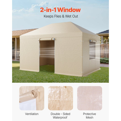 Κάλυμμα χειμερινού κιόσκι VEVOR για κιόσκια με σκληρή οροφή 3,08 x 4,39 m, κάλυμμα κιόσκι παντός καιρού με πλαϊνά τοιχώματα και παράθυρα, υλικό PE υψηλής πυκνότητας, καλύμματα κλειστού στεγάστρου αποθήκευσης, τα κιόσκια δεν περιλαμβάνονται