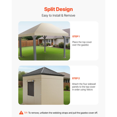 Κάλυμμα χειμερινού κιόσκι VEVOR για κιόσκια με σκληρή οροφή 3,07 x 3,67 m, κάλυμμα κιόσκι παντός καιρού με πλαϊνά τοιχώματα και παράθυρα, υλικό PE υψηλής πυκνότητας, καλύμματα κλειστού στεγάστρου αποθήκευσης, τα κιόσκια δεν περιλαμβάνονται