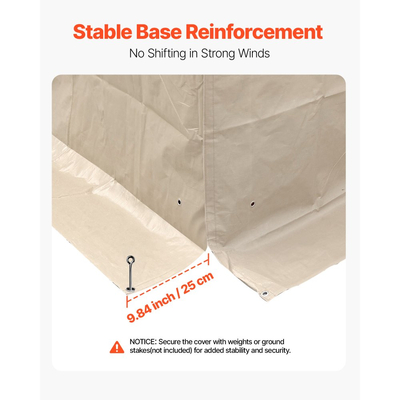 Κάλυμμα χειμερινού κιόσκι VEVOR για κιόσκια με σκληρή οροφή 3,05 x 3,05 m, κάλυμμα κιόσκι διπλής επίστρωσης για όλες τις καιρικές συνθήκες με πλαϊνά τοιχώματα και παράθυρα, καλύμματα στεγάστρου αποθήκευσης υψηλής πυκνότητας από PE, τα κιόσκια δεν περιλαμβάνονται