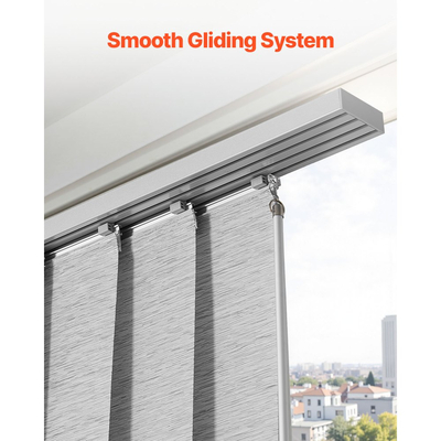 Στόρια VEVOR Panel Track, Επεκτεινόμενη ράγα από 116 cm έως 218 cm Π, Κουρτίνες με δυνατότητα περικοπής έως 243 cm Υ, Ρυθμιζόμενα κάθετα στόρια για συρόμενες πόρτες, Πόρτες βεράντας, Διαχωριστικό δωματίου, Παράθυρο, Γκρι