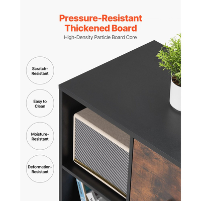 Ξύλινη αρχειοθήκη VEVOR με 2 συρτάρια, Κινητό αρχειοθήκη με ανοιχτά ράφια, Πλαϊνή κυλιόμενη αποθήκευση αρχείων με κλειδώσιμες ρόδες, Μοντέρνα ανεξάρτητη βάση εκτυπωτή για σπίτι, γραφείο, σχολείο, μαύρο