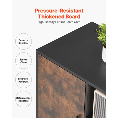 Ξύλινη αρχειοθήκη VEVOR, Κινητό αρχειοθήκη με ανοιχτά ράφια, Πλευρική κυλιόμενη αποθήκευση αρχείων με κλειδαριά και ρυθμιζόμενα ράφια, Ελεύθερη βάση εκτυπωτή για σπίτι, γραφείο, σχολείο, ρουστίκ καφέ