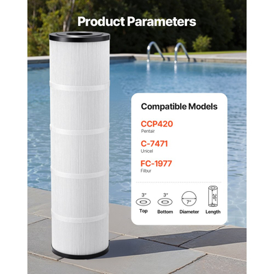 Φίλτρο πισίνας VEVOR, 4x 105 τ.μ., Ανταλλακτικό φίλτρου υδρομασάζ σπα, Συμβατό με Pentair CCP420, Pleatco PCC80-PAK4l, Ασφαλές για παιδιά και κατοικίδια, Εύκολο στον καθαρισμό
