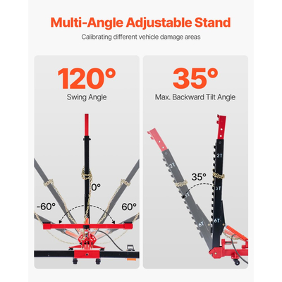 Ισιωτικό Πλαισίου Αμαξώματος VEVOR, Εξοπλισμός Επισκευής Αμαξώματος 6T με Ένταση με Υποδοχή Αερόσακου 3T & Υδραυλική Ποδοαντλία 6000PSI, Περιλαμβάνει 16 Εργαλεία Ισιώματος, για Συνεργείο Επισκευής Αυτοκινήτων, Sedan, SUV, Pickup