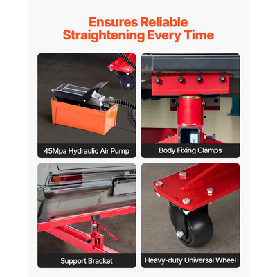 Ισιωτικό Πλαισίου Αμαξώματος VEVOR, Εξοπλισμός Επισκευής Αμαξώματος 6T με Ένταση με Υποδοχή Αερόσακου 3T & Υδραυλική Ποδοαντλία 6000PSI, Περιλαμβάνει 16 Εργαλεία Ισιώματος, για Συνεργείο Επισκευής Αυτοκινήτων, Sedan, SUV, Pickup