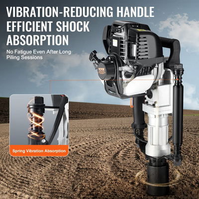 VEVOR 37,77cc βενζινοκίνητος οδηγός στύλων T, 4χρονος βενζινοκινητήρας, με κεφαλή οδήγησης 2 στύλων (55/70 mm), φορητός οδηγός στύλων 1000W για περιφράξεις αγροκτημάτων, ράντσου, βελτιώσεις δρόμων