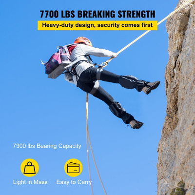 Τροχαλία διπλής τροχαλίας 7700LBS, 100ft, σχοινί διπλής πλεξούδας 1/2 ίντσας