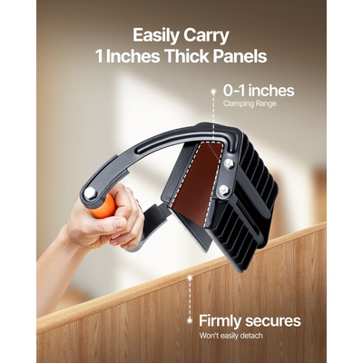 Μεταφορέας κόντρα πλακέ VEVOR, Χωρητικότητα μίας λάμπας 90,7 kg, Ρυθμιζόμενο εργαλείο μεταφοράς γυψοσανίδας για σανίδες πάχους 0-25,4 mm, Μεταφορέας κόντρα πλακέ με αντιολισθητικές λαβές για πλαστικές σανίδες, κόντρα πλακέ, γυψοσανίδα