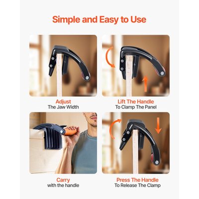 Μεταφορέας κόντρα πλακέ VEVOR, Χωρητικότητα μίας λάμπας 90,7 kg, Ρυθμιζόμενο εργαλείο μεταφοράς γυψοσανίδας για σανίδες πάχους 0-25,4 mm, Μεταφορέας κόντρα πλακέ με αντιολισθητικές λαβές για πλαστικές σανίδες, κόντρα πλακέ, γυψοσανίδα