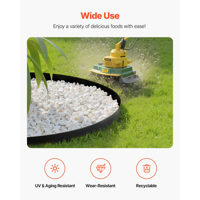 VEVOR Περιθώρια Τοπίου, Πλαστικά Περιθώρια Κήπου 1000 x 10 cm με 30 Καρφιά & 2 Πασσάλους Εδάφους, Χωρίς Σκάψιμο, Εύκαμπτα Περιθώρια Χλοοτάπητα σε Ρολό, Ανθεκτικά στην UV Ακτινοβολία Μίνι Περιθώρια Φράχτη για Παρτέρια και Πλακόστρωτα Κήπου