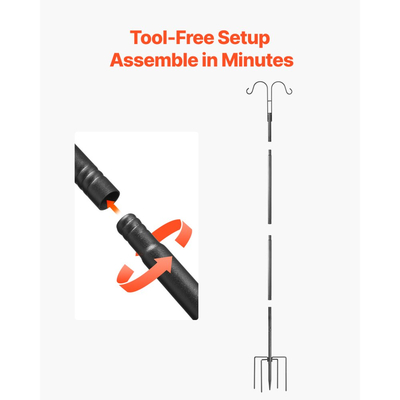 Διπλοί γάντζοι VEVOR Shepherds για εξωτερικούς χώρους, 8 τεμάχια ταΐστρα πουλιών βαρέως τύπου 1950 mm, γάντζοι κήπου πάχους 19 mm για κρεμαστή ταΐστρα κολιμπρί, καλάθια φυτών, ηλιακά φανάρια, κουδούνια ανέμου