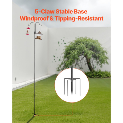 Διπλοί γάντζοι VEVOR Shepherds για εξωτερικούς χώρους, 8 τεμάχια ταΐστρας πουλιών βαρέως τύπου 2345 mm, γάντζοι κήπου πάχους 19 mm για κρεμαστή ταΐστρα κολιμπρί, καλάθια φυτών, ηλιακά φανάρια, κουδούνια ανέμου