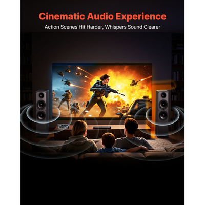 Ηχεία δαπέδου VEVOR, 2 δρόμων, επιδαπέδια ηχεία πύργου με tweeter 25,4 mm, διπλά woofer 165,1 mm, κορυφή 400W, απόκριση συχνότητας 65Hz–20kHz, ανθεκτικό περίβλημα MDF, για οικιακό ήχο, ζεύγος