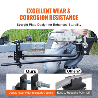 Κοτσαδόρος κατανομής βάρους VEVOR, κιτ κοτσαδόρου κατανομής βάρους 1.000 λίβρες με έλεγχο ταλάντωσης για ρυμουλκούμενο, συμπαγής ατσάλινος άξονας 2 ιντσών, σφαίρα από κράμα χάλυβα 2-5/16 ιντσών, κοτσαδόρος ισοπέδωσης φορτίου με ηλεκτροστατική βαφή, μαύρος