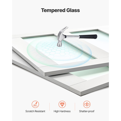 Συρόμενη Πόρτα Ντουλάπας VEVOR, 1219mm (Διπλή 635mm) x 2032 mm, Συρόμενες Πόρτες Παράκαμψης 5-Lite από Γυαλί με Κιτ Μηχανισμών, Πλάκα από Μασίφ Ξύλο & MDF με Αδιάβροχη Επιφάνεια PVC για Υπνοδωμάτια με Ντουλάπες