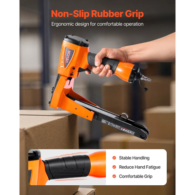 Πνευματικό συρραπτικό κλεισίματος χαρτοκιβωτίων VEVOR, πνευματικό συρραπτικό χαρτονιού 13 Gauge για κορώνα 34,8mm, μήκος 16mm & 19mm, ρυθμιζόμενο σε βάθος συρραπτικό αέρα 70-120 PSI για κλείσιμο χαρτοκιβωτίων, συσκευασία