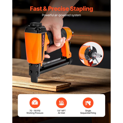 Πνευματικό συρραπτικό VEVOR, Πνευματικό συρραπτικό ταπετσαρίας 21 Gauge για συρραπτικά ταπετσαρίας σειράς 80 12,8 mm με κορώνα 6 mm-16 mm μήκος, Πνευματικό συρραπτικό 70-110 PSI για ξυλουργική, ταπετσαρίες, χειροτεχνίες, έργα DIY