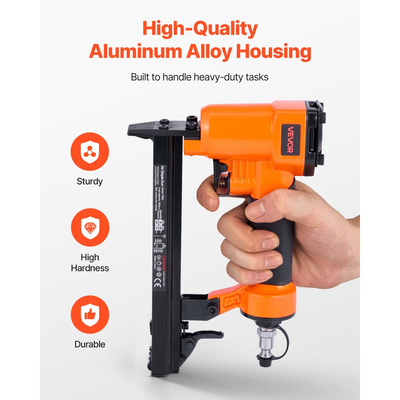 Πνευματικό συρραπτικό VEVOR, Πνευματικό συρραπτικό ταπετσαρίας 22 Gauge για συνδετήρες λεπτών συρμάτων σειράς 71, μήκος 9,1mm, κορώνα 4mm-16mm, πιστόλι αέρος 70-110 PSI για ξυλουργική, ταπετσαρίες, εργασίες DIY