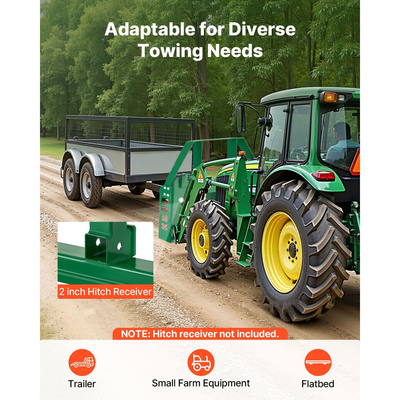 Πιρούνια παλετών VEVOR Skid Steer, Ονομαστική χωρητικότητα φορτίου 1814 kg, Προσάρτημα πλαισίου πιρουνιού παλέτας με λεπίδες περονοφόρου ανυψωτικού πιρουνιού παλέτας 1065 mm, Δέκτης ρυμούλκησης και μανίκια λόγχης 50,8 mm, Κατάλληλο για τρακτέρ JD