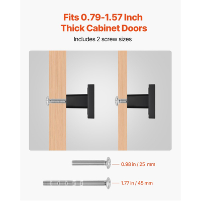 Πόμολα ντουλαπιού VEVOR, 10 τεμάχια, λαβές συρταριών και λαβές πόρτας από μαύρο κράμα ψευδαργύρου 30 mm, τετράγωνα πόμολα κουζίνας, λαβές συρταριού, εξαρτήματα ντουλαπιών με βίδες για κουζίνα, μπάνιο, ντουλάπια, συρτάρια