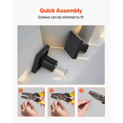 Πόμολα ντουλαπιού VEVOR, 10 τεμάχια, λαβές συρταριών και λαβές πόρτας από μαύρο κράμα ψευδαργύρου 30 mm, τετράγωνα πόμολα κουζίνας, λαβές συρταριού, εξαρτήματα ντουλαπιών με βίδες για κουζίνα, μπάνιο, ντουλάπια, συρτάρια