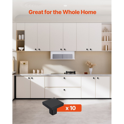 Πόμολα ντουλαπιού VEVOR, 10 τεμάχια, λαβές συρταριών και λαβές πόρτας από μαύρο κράμα ψευδαργύρου 30 mm, τετράγωνα πόμολα κουζίνας, λαβές συρταριού, εξαρτήματα ντουλαπιών με βίδες για κουζίνα, μπάνιο, ντουλάπια, συρτάρια