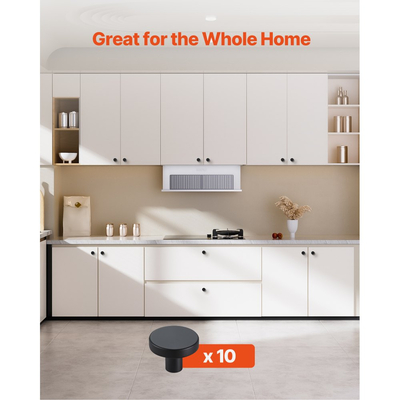 Πόμολα ντουλαπιού VEVOR, 10 τεμάχια, λαβές συρταριών και λαβές πόρτας από μαύρο κράμα ψευδαργύρου 32 mm, λαβές συρταριού κουζίνας σε σχήμα μανιταριού, εξαρτήματα ντουλαπιού με βίδες για ντουλάπια μπάνιου, ντουλάπια και συρτάρια