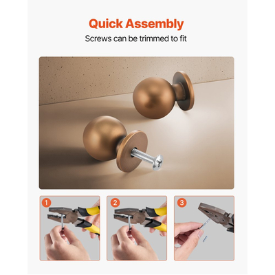 Πόμολα ντουλαπιού VEVOR, 12 τεμάχια, λαβές συρταριών από κράμα ψευδαργύρου 25 mm, στρογγυλά πόμολα ντουλαπιού κουζίνας με βίδες για ντουλάπες μπάνιου, συρτάρια, χρώμα αντίκα ορείχαλκου