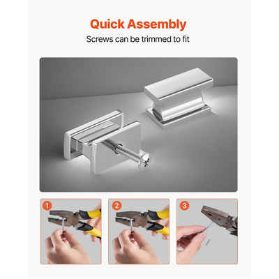 Πόμολα ντουλαπιού VEVOR, 10 τεμάχια, λαβές συρταριών από κράμα ψευδαργύρου 36 mm, ορθογώνια πόμολα συρταριού κουζίνας, εξαρτήματα ντουλαπιού με βίδες για συρτάρια μπάνιου, χρώμα χρωμίου