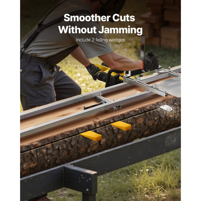 Σύστημα οδηγών φρεζαρίσματος ραγών VEVOR, κιτ φρεζαρίσματος αλυσοπρίονου 3,66 m με 4 εγκάρσιες ράβδους, σύστημα ραγών φρεζαρίσματος αλουμινίου που λειτουργεί με αλυσοπρίονο, 2 σφήνες, ρυθμιζόμενο κιτ οδηγών φρεζαρίσματος ραγών για οικοδόμους και ξυλουργούς